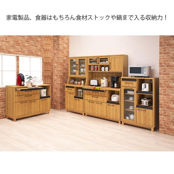 レンジ台 レンジボード 食器棚 国産 幅80cm キッチン収納 キャビネット ナチュラル  モイスの画像