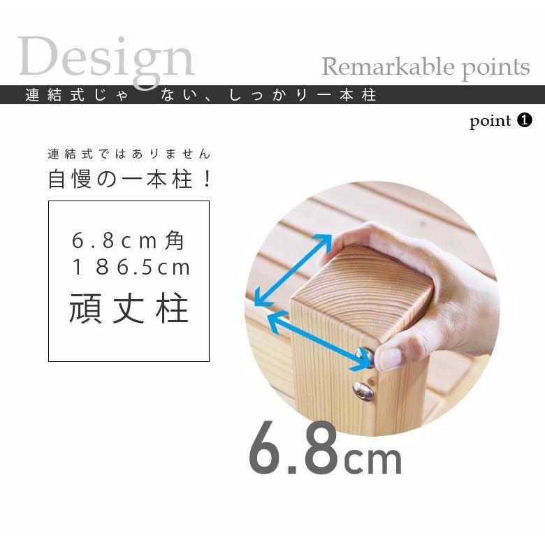 ロフトベッド ハイタイプ 机付き シングル はしご 収納 ワゴン付き