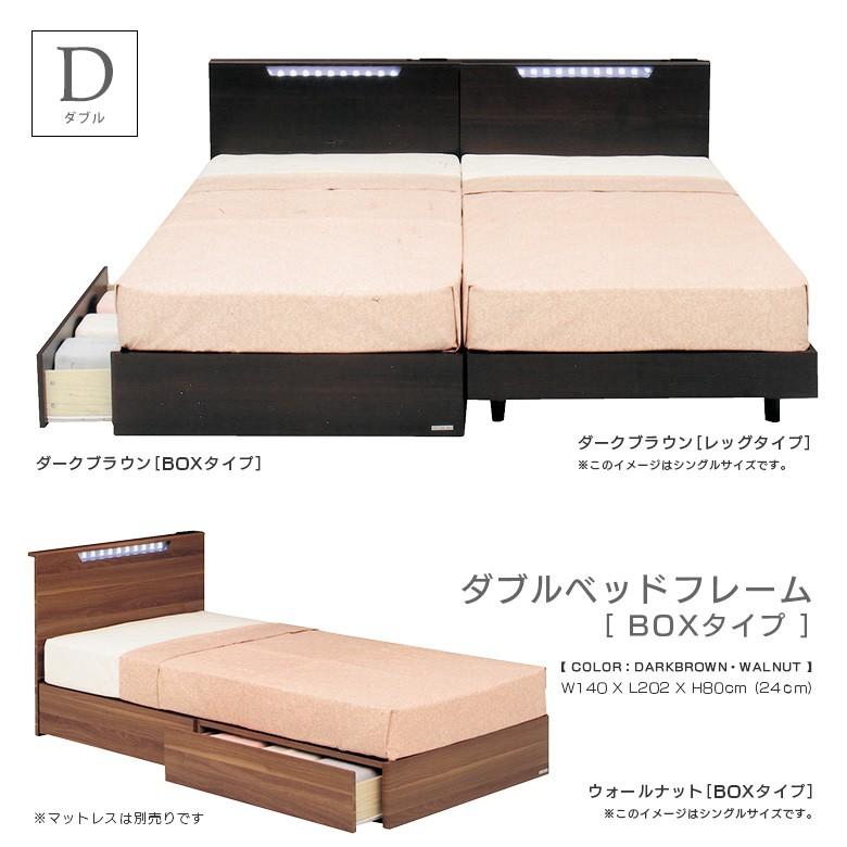 ベッド ダブルベッド ダブル ベッドフレーム フレームのみ BOX 引出し