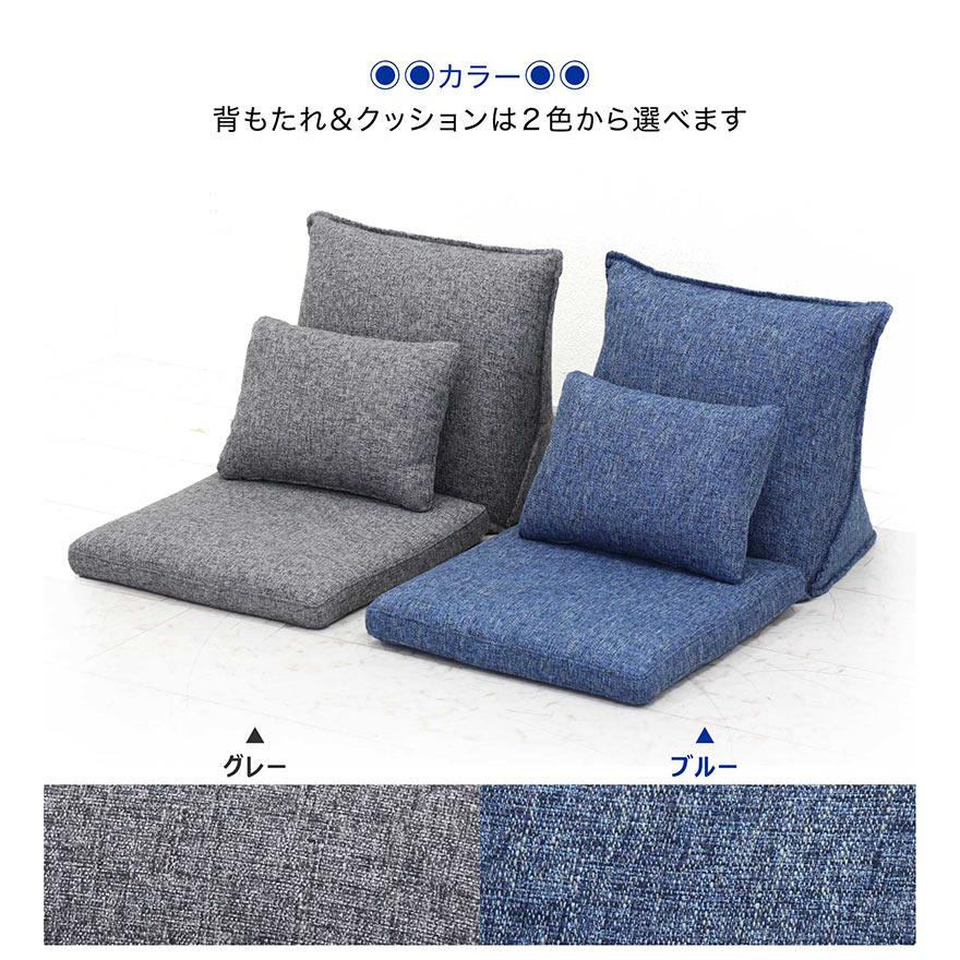 こたつ用座椅子 ローソファー 1人掛け ブルー グレー 布地 ソファ 座