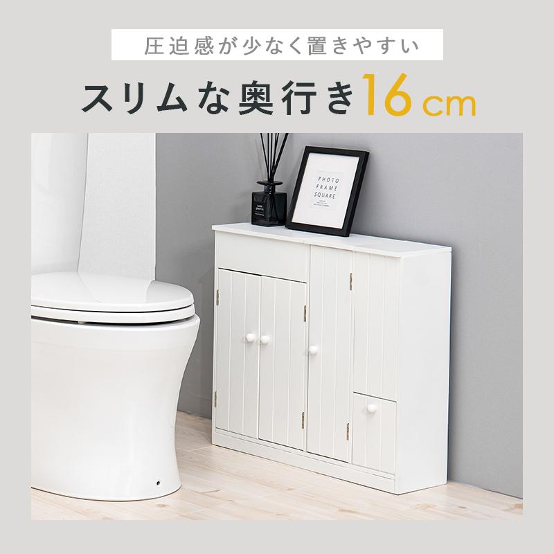 トイレラック 幅60 奥行16 高さ52cm トイレラック ペーパーロール お掃除ブラシ 収納 収納家具 サニタリー収納 トイレ小物 トイレットペーパー｜kaguinteriorffdot｜04