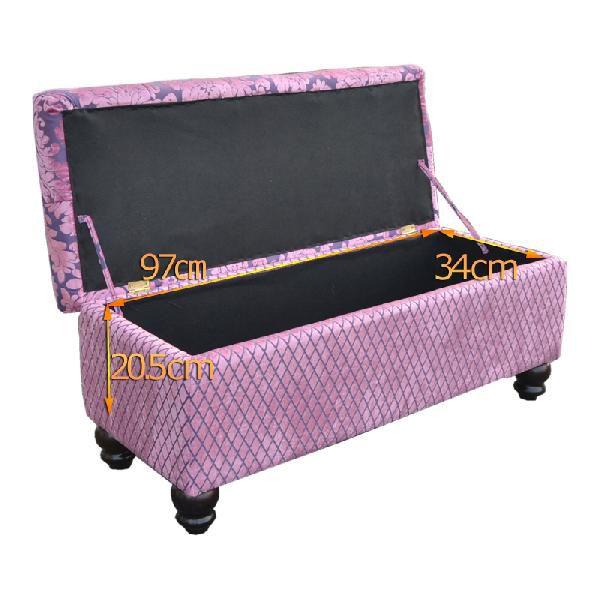 ベンチボックス 収納 スツール ソファ A01_02 ピンク お姫様 オープン  