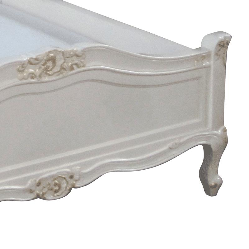 お値下げ！ロココ調アイボリーゴールドベッド：セミダブル【ポケット