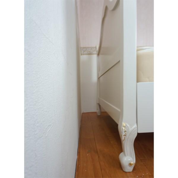 お値下げ！ロココ調アイボリーゴールドベッド：セミダブル【ポケット