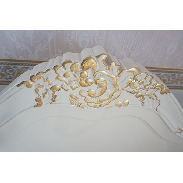 ロココ調アイボリーゴールドベッド：セミダブル【ポケットコイル