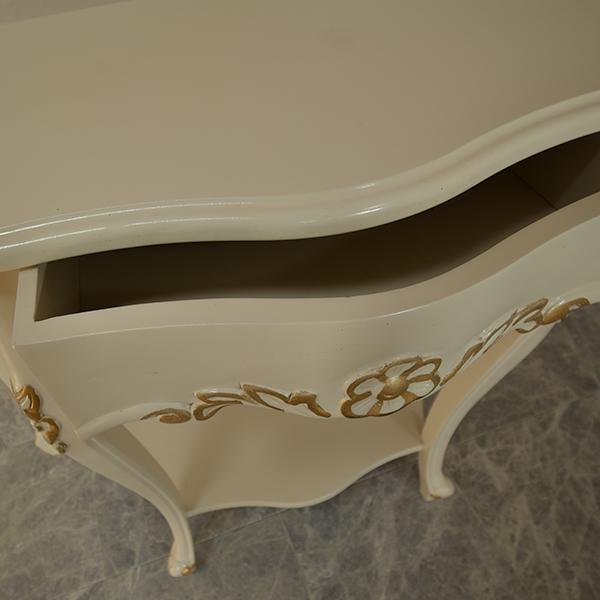 輸入家具 マホガニー 猫脚 コンソール 90 　オープン記念 oro bianco 引き出し付き アイボリーゴールド お姫様_2