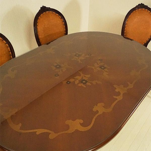 輸入家具 マホガニー 猫脚 楕円形 テーブル 花柄 135*90cm(天 輸入家具 マホガニー 猫脚 楕円形 テーブル 花柄 135*90cm(天
