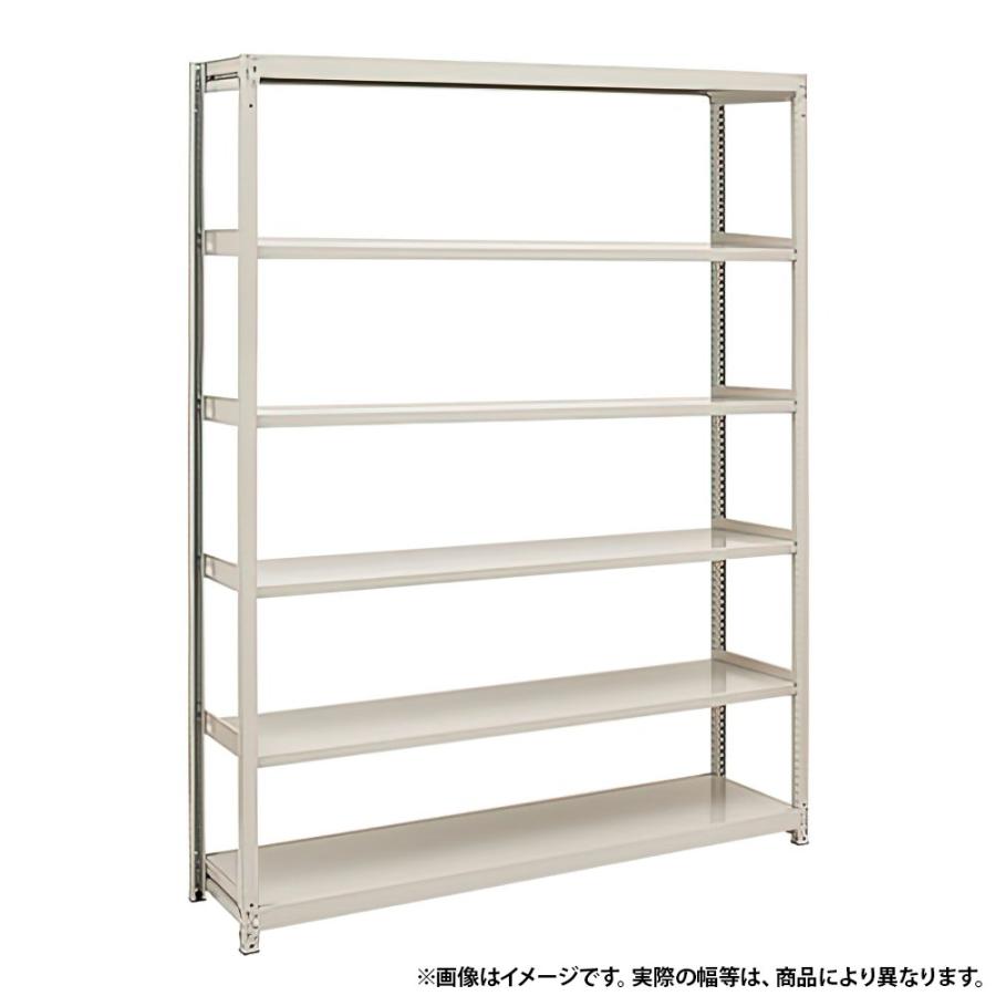 6段中軽量スチールラック 連結タイプ H2100 W1760 D600 工場 物流 作業現場用品 大型収納 収納ラック バックヤード アイボリー 代引不可 法人宛限定 2LS7660-6R