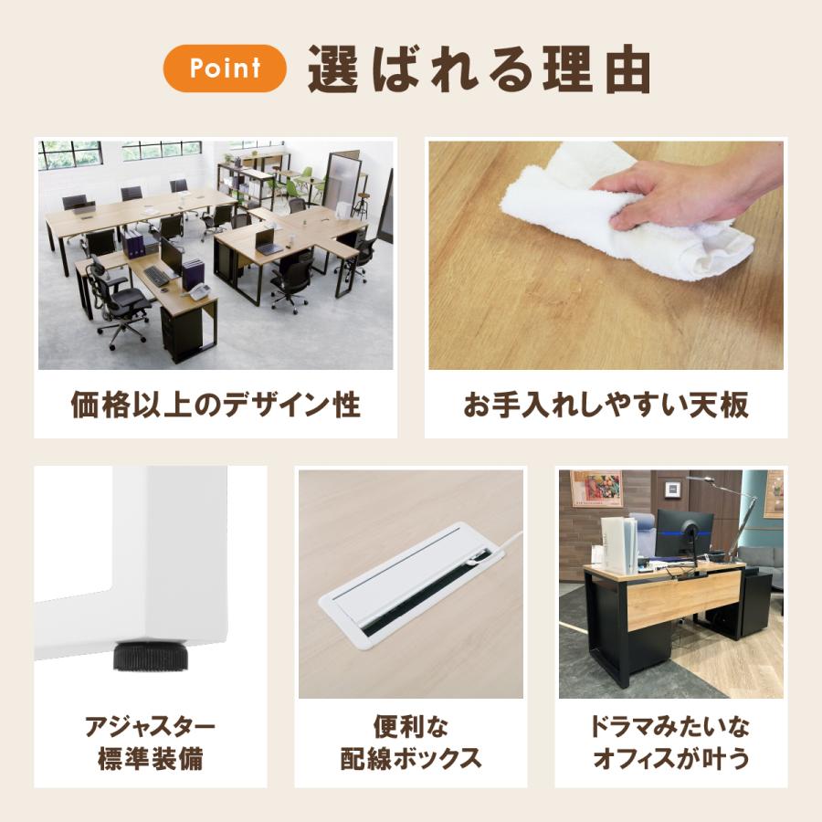 レビュー特典有 ALetto アレット ミーティングテーブル W1800 D900 H720 会議用テーブル 会議机 長机 コードホール・アジャスター付き 法人宛限定 ALT-1890の画像