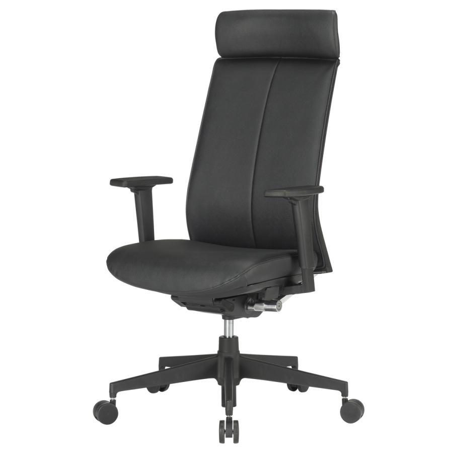 エグゼクティブチェアCMC W669 D637 H1120-1190 可動肘 社長椅子 重役椅子 マネジメントチェア PVCレザー ブラック 代引不可 法人宛限定 CH-ACG200V_1