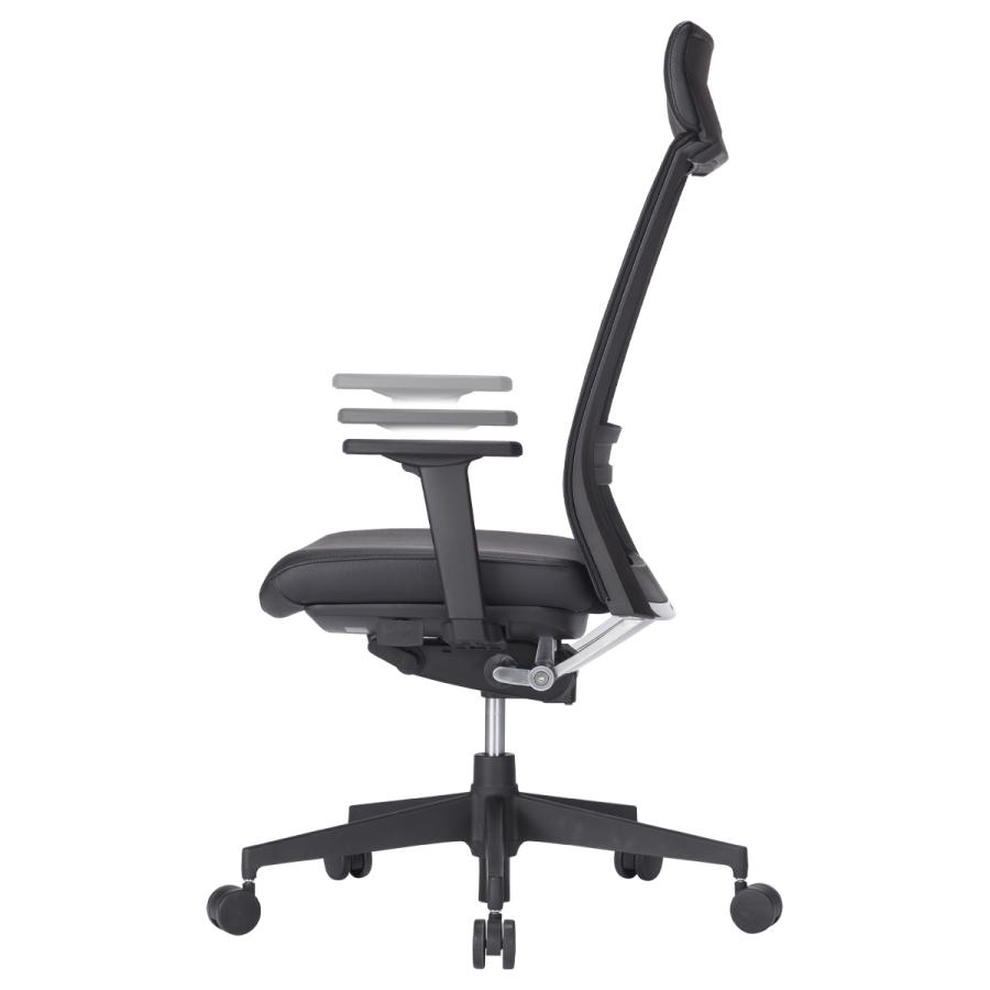 エグゼクティブチェアCMC W669 D637 H1120-1190 可動肘 社長椅子 重役椅子 マネジメントチェア PVCレザー ブラック 代引不可 法人宛限定 CH-ACG200V_7