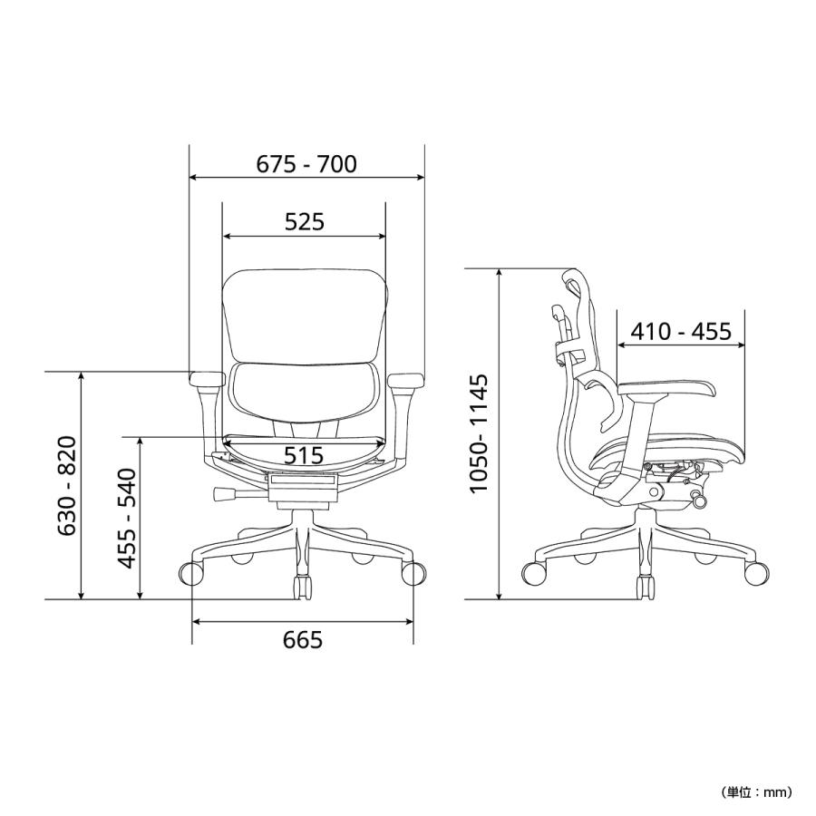 エルゴヒューマン プロ2 ロータイプ W700 D665 H1050-1145 オフィスチェア 事務椅子 PCチェア 高機能 高級ブランドチェア 法人宛限定 代引不可 EHP2-LAM｜kagukuro｜19