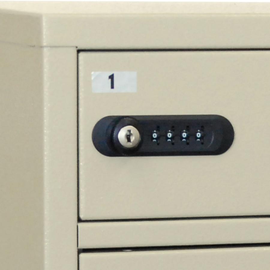 ダイヤル式 2列4段8人用貴重品ロッカー W416.2 D320 H485 スチール 番号検索キー2本 アイボリー EK-LK308 883024 代引不可 法人宛限定_2