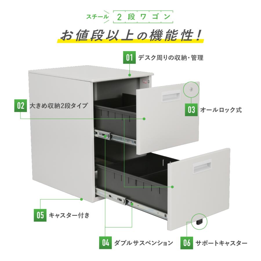 カグクロ スチール 2段 ワゴン W395 D550 H616 オフィスワゴン カグクロ スチール 2段 ワゴン W395 D550 H616 オフィスワゴン