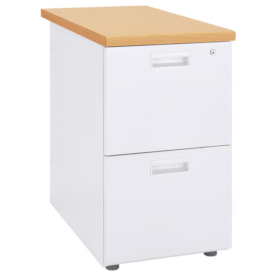 カグクロ ナチュラル2段脇机 W400 D700 H700 サイドキャビネット 袖机