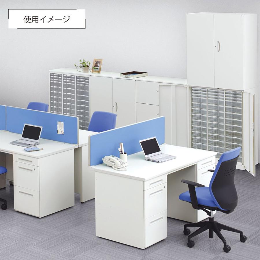 オープン書庫 KW4シリーズ W900 D400 H1800 収納庫 シリンダーロック2枚扉 上下調節可棚板 ラッチ機構 ユニット書庫 ホワイト 代引不可 法人宛限定 KW4-18Kの画像