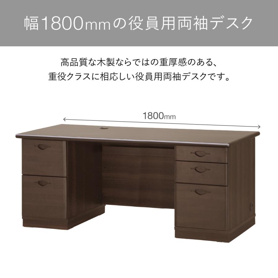 カグクロ SOFIDA ソフィーダ 国産役員用両袖デスク W1800 D750 H720 