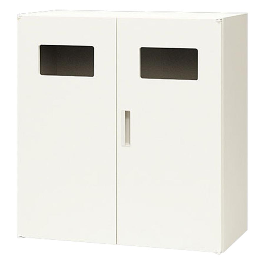 ローボード トラッシュボックス CWシリーズ W899 D450 H1050 収納庫型 ごみ箱 くず入れ2個付き 連結可 ブラック/クリアーホワイト 代引不可 法人宛限定 NA-CW0911KT 【V7566937694】(26862円)