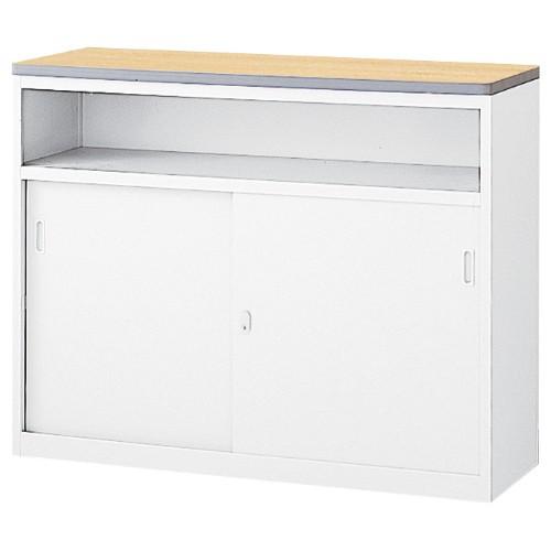 生興 収納U型NKハイカウンター W1200 D454 H950 国産 鍵付き A4サイズ 