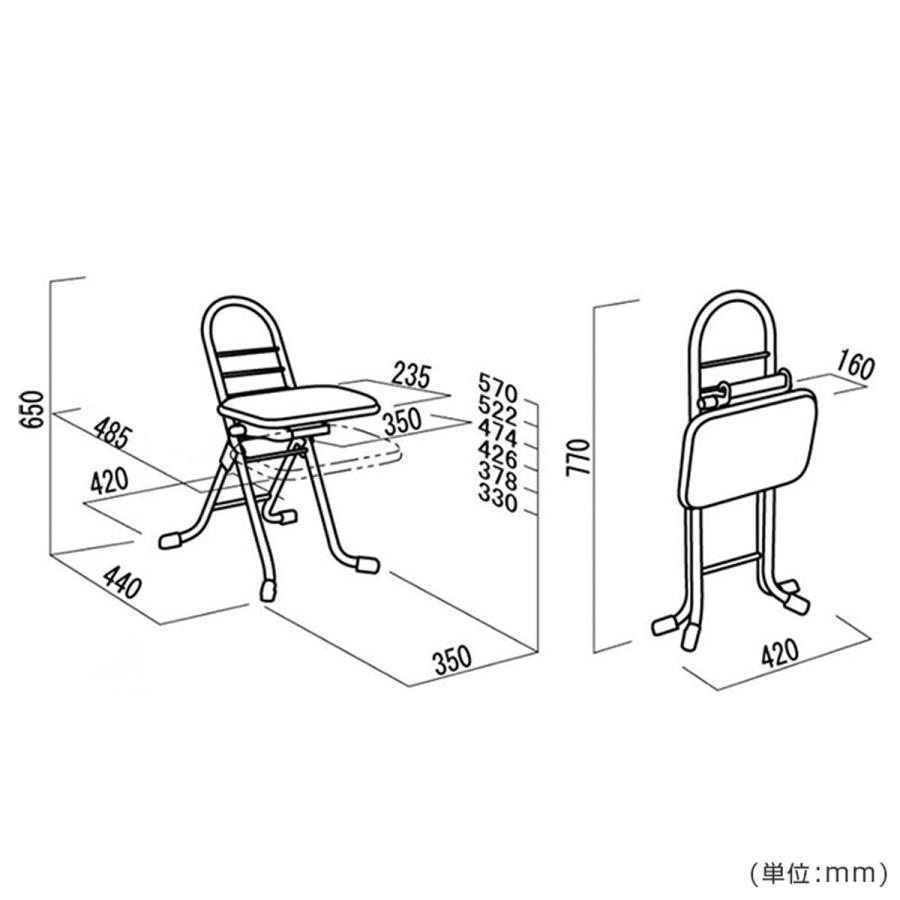スイングミニプロワークチェア ワーキングチェア 作業椅子 スチールパイプ椅子 作業用チェア 作業用椅子 作業チェア 法人宛限定 代引不可 RC-PW200S｜kagukuro｜04