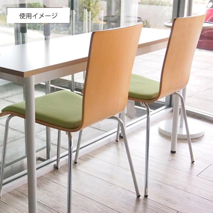 シンプルプライウッドチェア パッド付き W498 D525 H820 ダイニングチェア 椅子 スタッキング可 天然木 オレンジ/グリーン/ブラック 代引不可 法人宛限定 RY-CFPの画像
