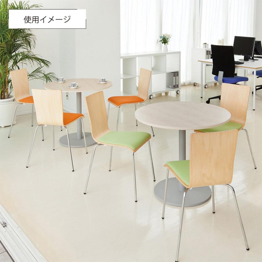 シンプルプライウッドチェア パッド付き W498 D525 H820 ダイニングチェア 椅子 スタッキング可 天然木 オレンジ/グリーン/ブラック 代引不可 法人宛限定 RY-CFPの画像