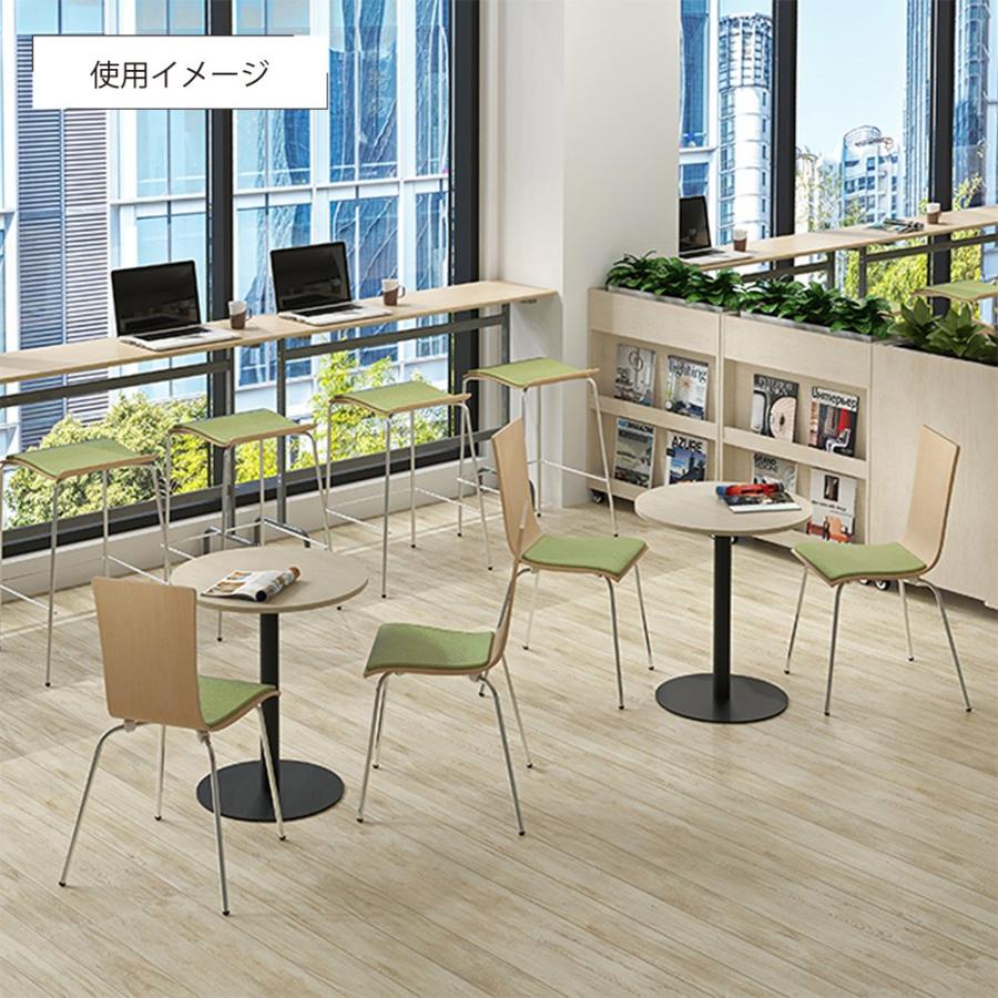シンプルプライウッドチェア パッド付き W498 D525 H820 ダイニングチェア 椅子 スタッキング可 天然木 オレンジ/グリーン/ブラック 代引不可 法人宛限定 RY-CFPの画像