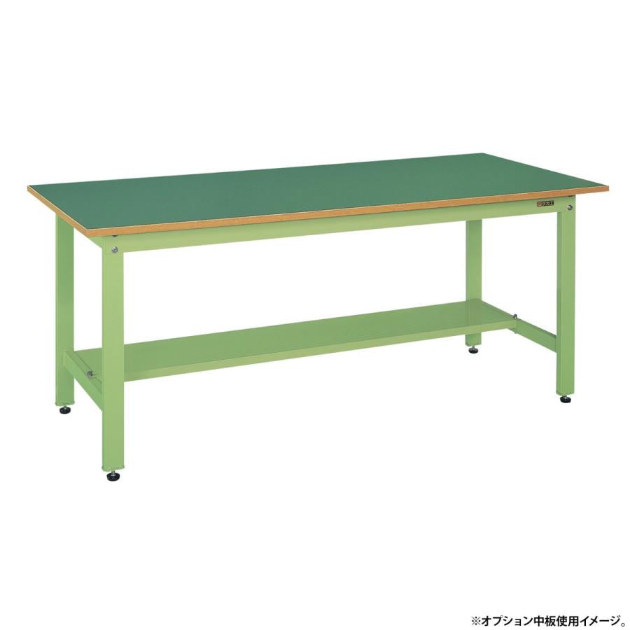 国内メーカー品 軽量作業台 KKタイプ W1200 D600 H740 ワーキングテーブル 作業用テーブル 作業デスク グリーン 代引不可 法人宛限定 SA-KK48FNの画像