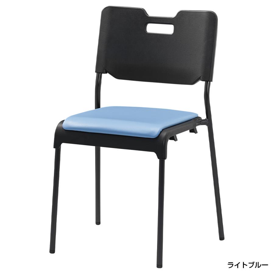 国内メーカー品 マルチミーティングチェア 座パッド付き 4脚セット 