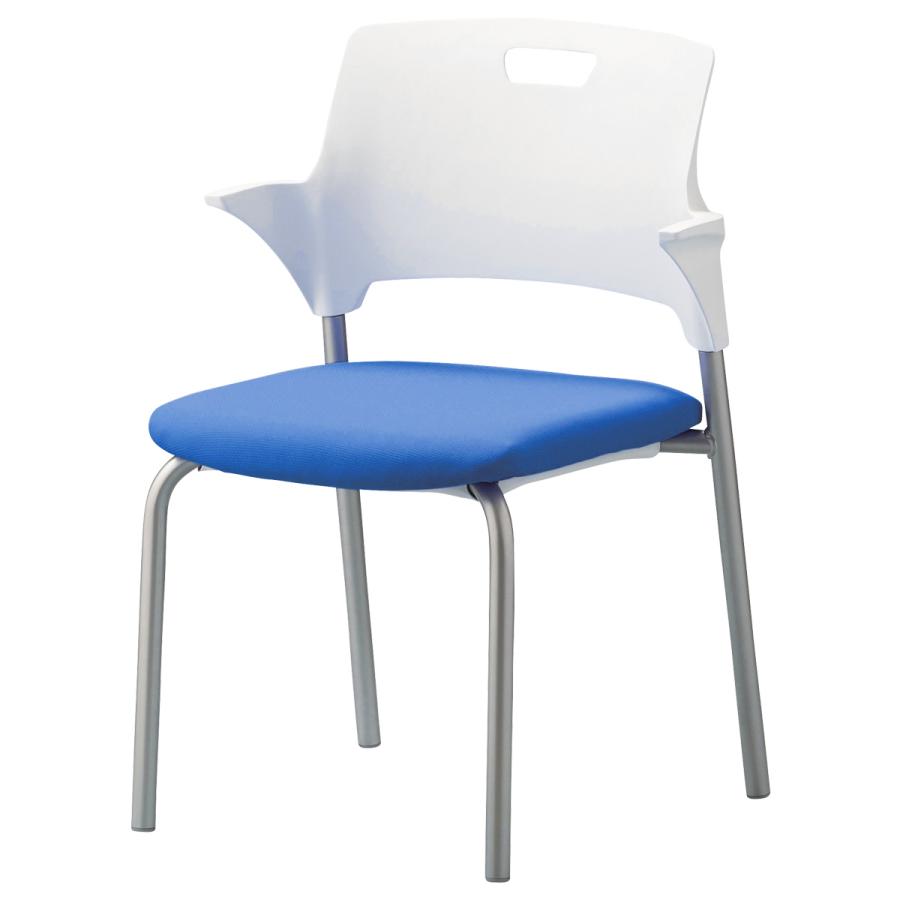 国内メーカー品 ハーフ肘4本脚ミーティングチェア W557 D512 H775 ハーフ肘付き 布張り スタッキングチェア 代引不可 法人宛限定 SN-CM550M_1