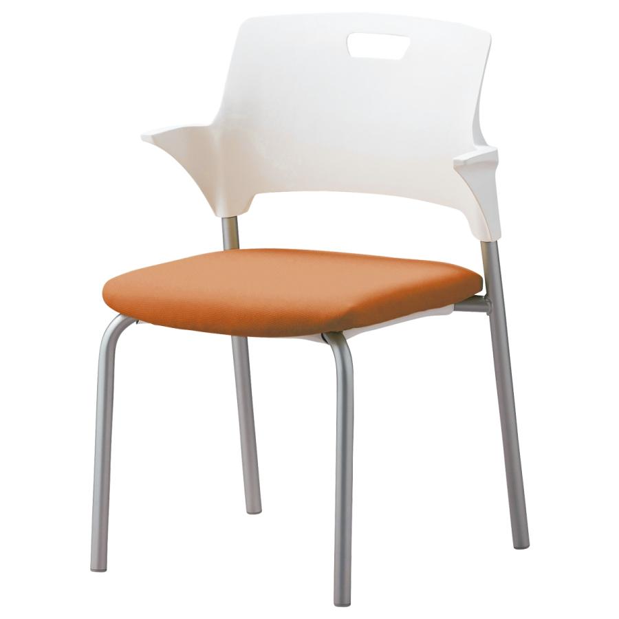 国内メーカー品 ハーフ肘4本脚ミーティングチェア W557 D512 H775 ハーフ肘付き 布張り スタッキングチェア 代引不可 法人宛限定 SN-CM550M_3