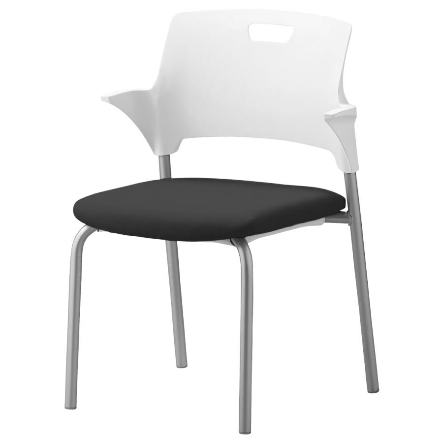 国内メーカー品 ハーフ肘4本脚ミーティングチェア W557 D512 H775 ハーフ肘付き 布張り スタッキングチェア 代引不可 法人宛限定 SN-CM550M_4