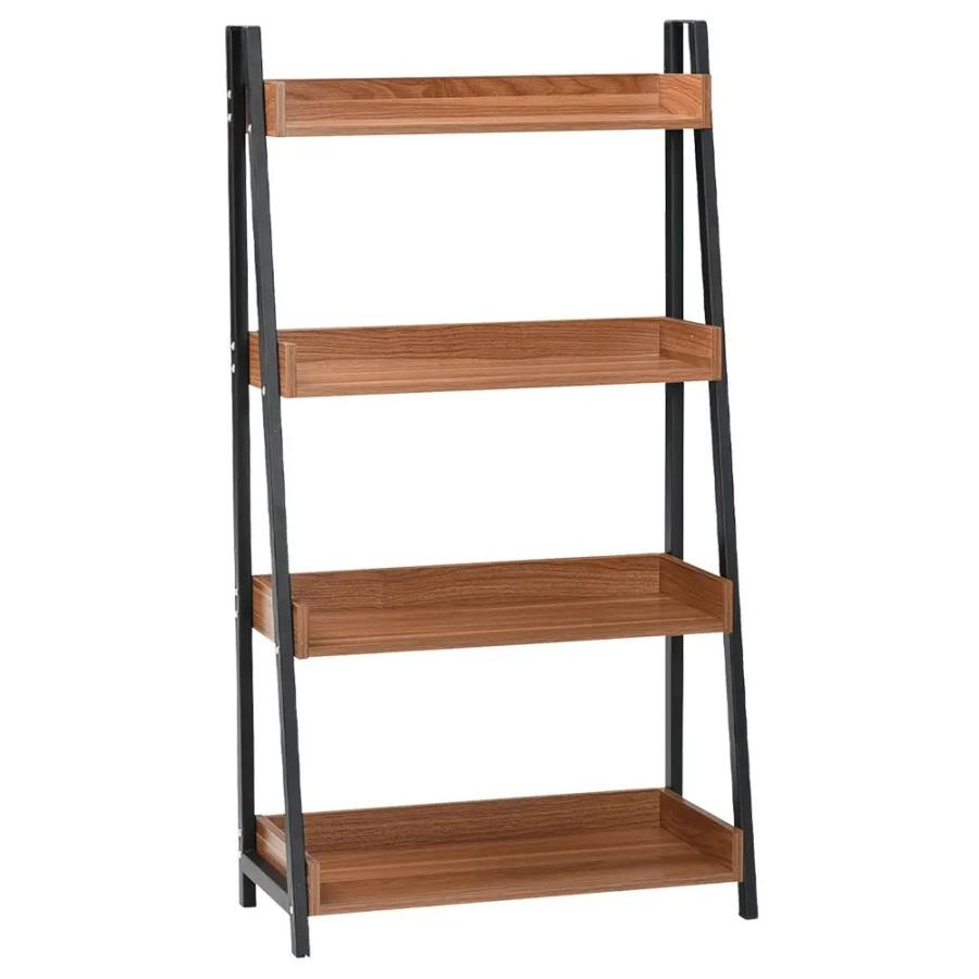 オープンシェルフ ナチュラルウッド 4段 幅56cm スチール脚 簡易組立 オープンシェルフ ナチュラルウッド 4段 幅56cm スチール脚 簡易組立