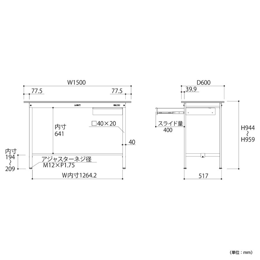 国内メーカー品 キャビネット付き固定式ワークテーブル ハイタイプ 全面棚板無し W1500 D600 H950 物流 シルキーホワイト 代引不可 法人宛限定 YI-SUPH1560Uの画像