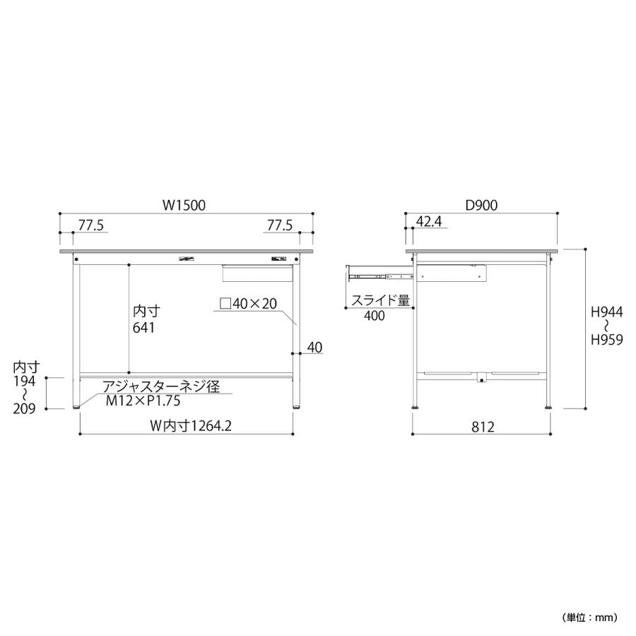 国内メーカー品 キャビネット付き固定式ワークテーブル ハイタイプ 全面棚板付き W1500 D900 H950 工場 シルキーホワイト 代引不可 法人宛限定 YI-SUPH1590U-TT_2