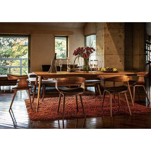 nagi ダイニングテーブル R04450 B 冨士ファニチア 富士ファニチャー 丸み 丸脚 W2000 ウォールナット 無垢材 FJ