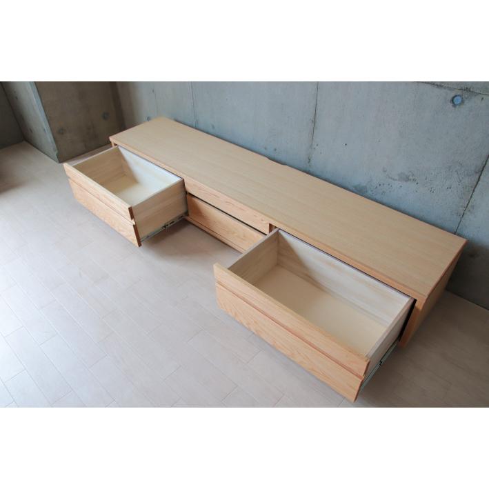 無垢材】テレビボード 200㎝オーク色 TVボード　木脚　北欧風 大川家具 テレビボード 200 格子 縦 テレビ台 TVボード オーク 北欧