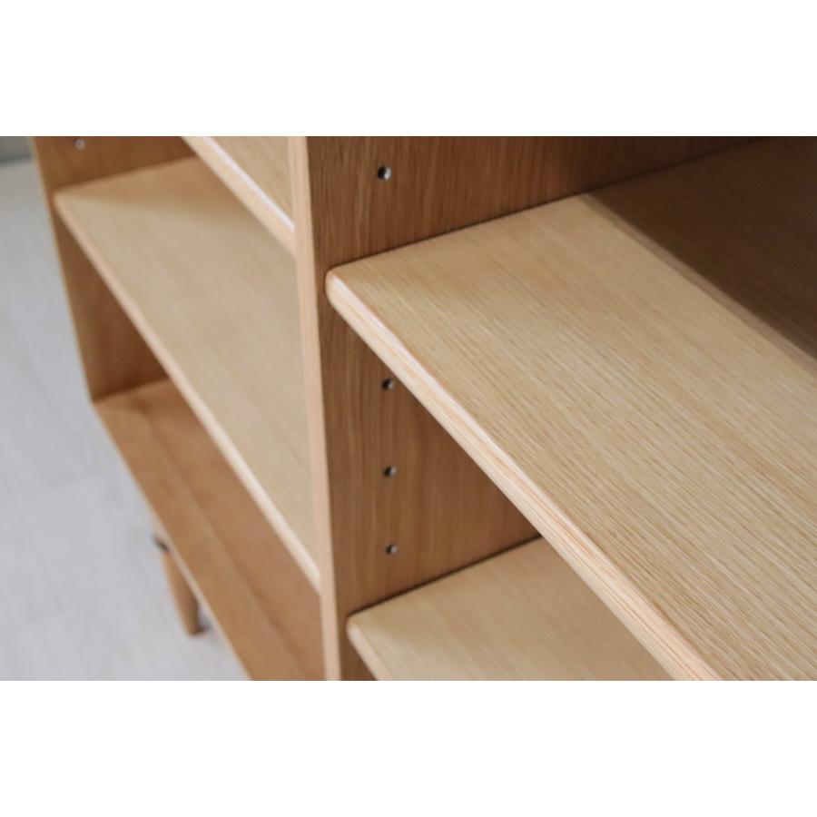 オープン棚 120 オーク 無垢材 飾り棚 ブックシェルフ 天然木 木製