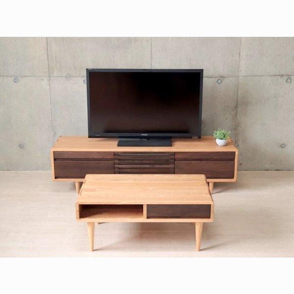 ローテーブル 北欧 おしゃれ リビングテーブル 収納 無垢材 85cm センターテーブル タモ 匠デザイン 天然木 脚付き 引き出し 幅80 ~ 幅90 |  | 08