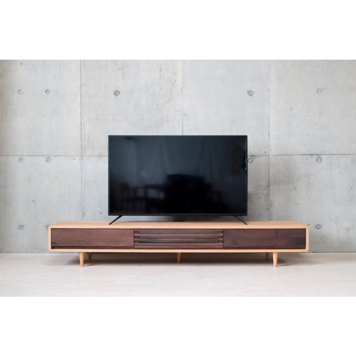 テレビボード 幅200 ナチュラル 木製 無垢 和モダン 北欧 ウォールナット タモ 4K 大型テレビ 匠デザイン TVボード ロータイプ 低め |  | 08