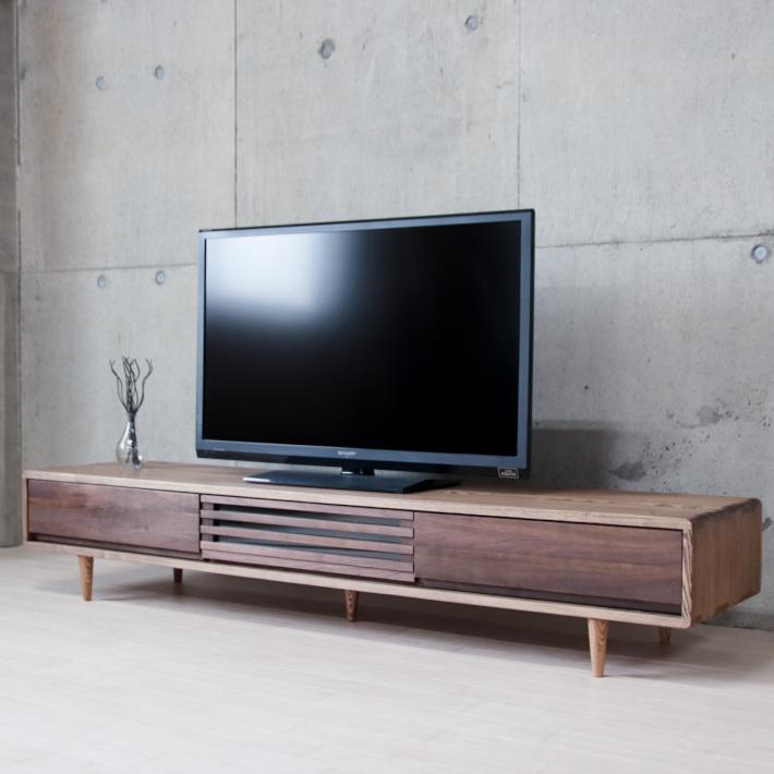 テレビ台 180 ローボード ダーク テレビボード 木製 無垢 ダークブラウン 北欧 天然木 ウォールナット TV台 無垢材 幅180 匠デザイン | 