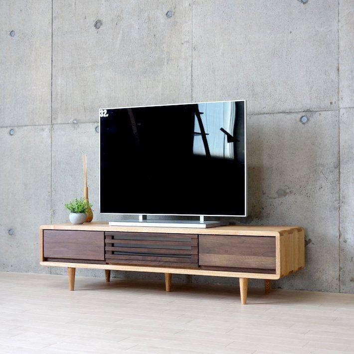 テレビ台 ローボード テレビボード AVボード ナチュラル 天然木 無垢材  おしゃれ シンプル 収納 ウォールナット匠デザイン 幅125 TV台 | 