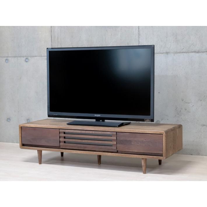 テレビ台 ローボード 無垢材 幅125 匠デザイン TVボード ロータイプ ダーク テレビボード 木製 おしゃれ 北欧 天然木 ウォールナット | 