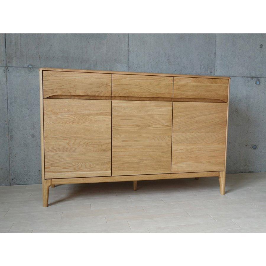 サイドボード 北欧 120 無垢材 オーク リビングボード キャビネット