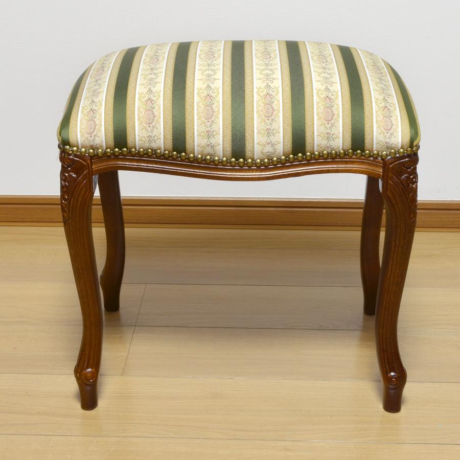 イタリア製　２Ｐスツール（ストライプグリーン） イタリア製2Pスツール（ストライプグリーン）