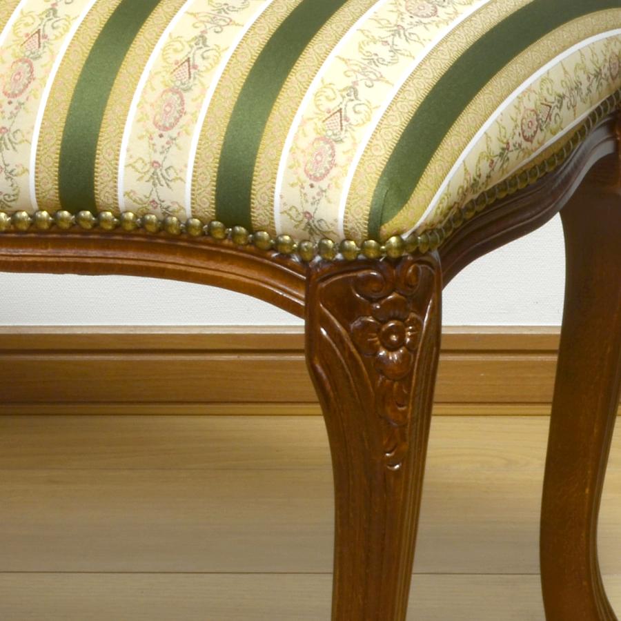 イタリア製　２Ｐスツール（ストライプグリーン） イタリア製2Pスツール（ストライプグリーン）