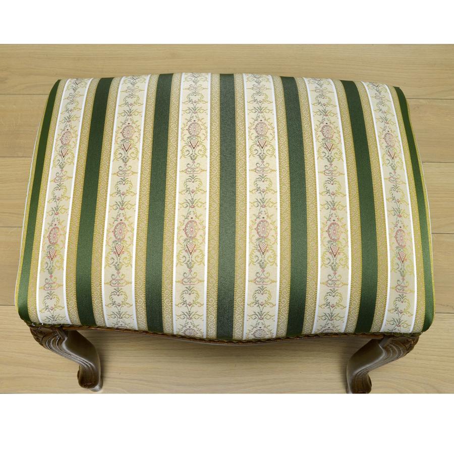 イタリア製スツール ストライプグリーン