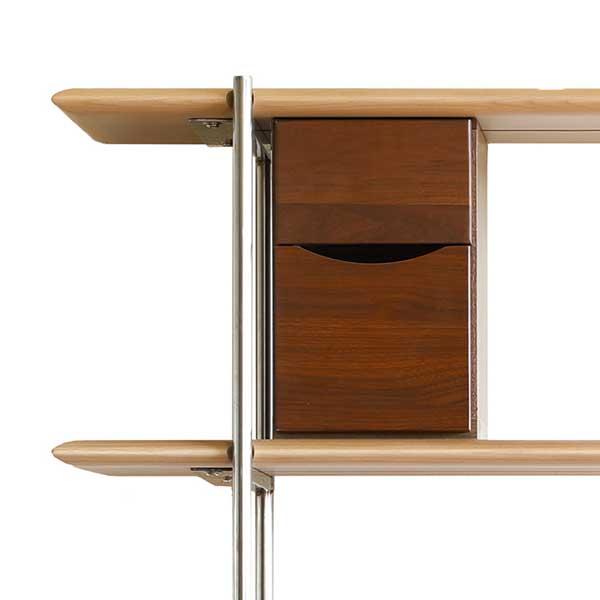 シェルフ 木製 オープンシェルフ 棚 ラック 引出し2個付 開梱