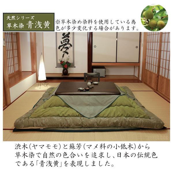 コタツ布団セット 掛け敷セット 草木染 青浅黄 国産 135cm・150cm幅用 KF-181-＃50 こたつ布団のみ アサヒ 玄関渡しの画像
