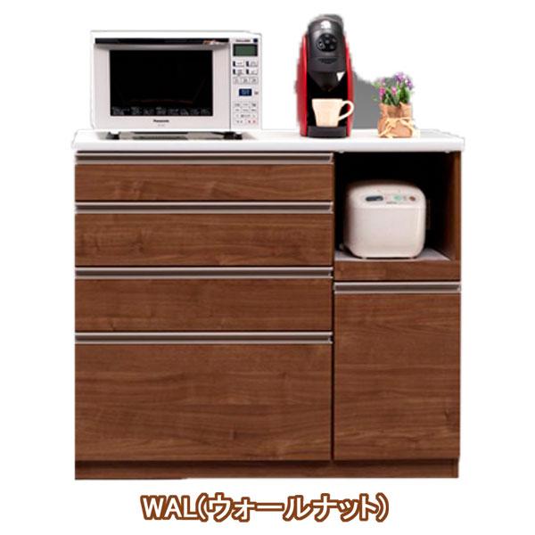 キッチンカウンター 低め レンジ台 幅120cm 「セイント」 国産 日本製 完成品 開梱設置 白 ウォールナット_2